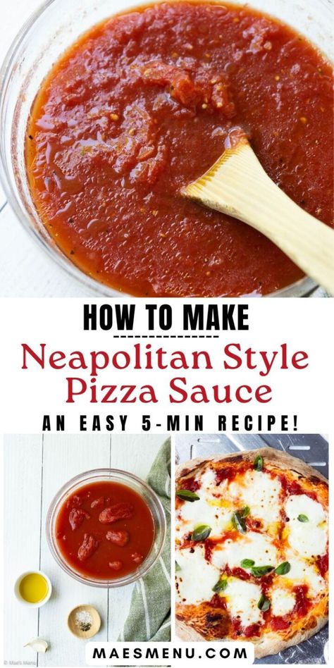 Neapolitan Pizza Sauce  Recipe - Mae's Menu Neapolitan Pizza Sauce, Neapolitan Sauce Recipe, Neapolitan Pizza Sauce Recipe, Garlic Sauce For Pizza, Quick Pizza Sauce, Easy Pizza Sauce, Neapolitan Pizza Dough Recipe, Neapolitan Pizza Dough, Tomato Pizza Sauce