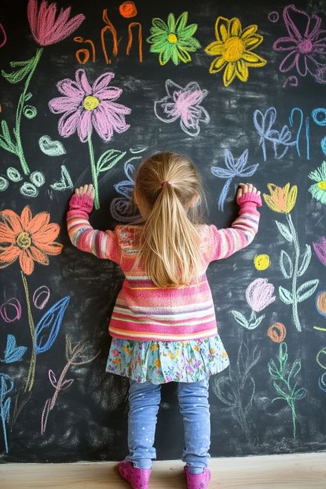 "Bring creativity and flexibility to your walls with DIY Chalkboard Walls! 🛠️🖍️ Perfect for creating a space that’s both stylish and interactive. 🌟✨ #ChalkboardIdeas #DIYHomeDecor #WallStyling" Kids Chalkboard Wall Ideas, Playroom Chalkboard Wall, Chalk Wall Ideas, Chalkboard Mural, Chalkboard Walls, Kids Chalkboard, Whiteboard Wall, Blackboard Wall, Chalk Wall