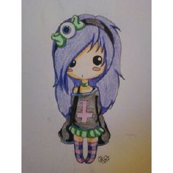 Pastel Goth Drawing, Drawings To Try, Pastel Girl, Emo Art, Chibi Girl, Goth Art, Goth Girl, Chibi Drawings, Beautiful Drawings