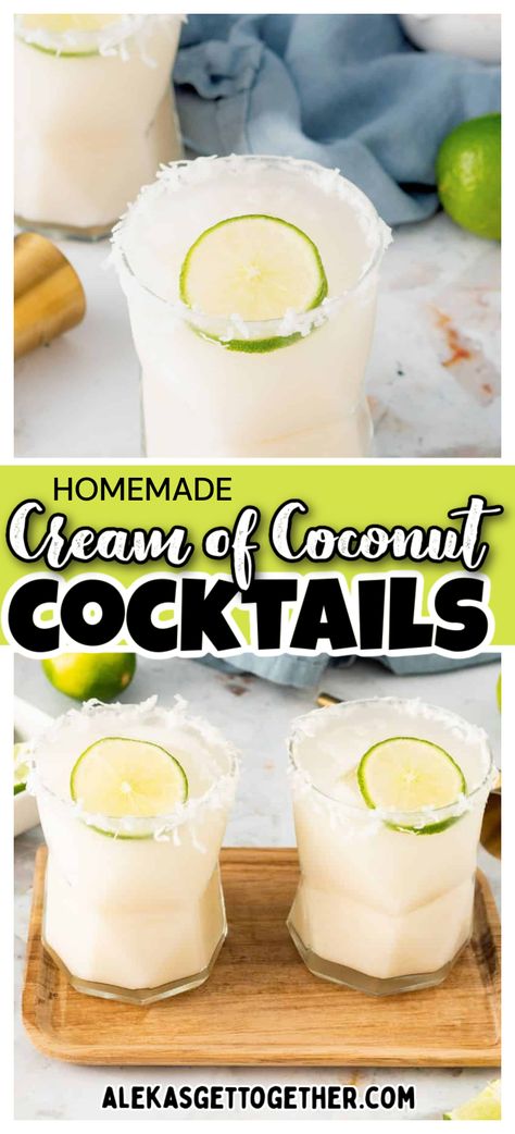 Coconut Vodka Drinks, Shots Alcohol Recipes, Coconut Rum Drinks, Coconut Milk Drink, Coconut Vodka, Rum Drinks Recipes, Coconut Cocktail, Cream Of Coconut, Simply Lemonade