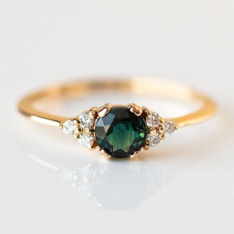 Solid Yellow, White, and Rose Gold Rings | Local Eclectic – Page 3 – local eclectic Blue Green Sapphire Engagement Ring, Blue Green Sapphire Ring, Sapphire Promise Rings, Parti Sapphire, Green Sapphire Engagement, Green Sapphire Engagement Ring, Green Sapphire Ring, Local Eclectic, Handmade Jewelry Ring