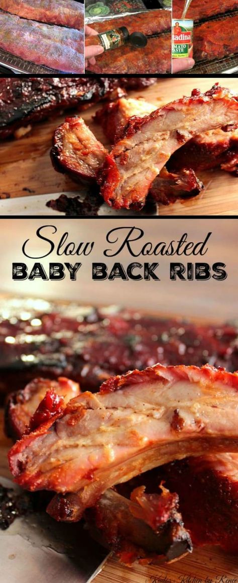 Oven Roasted Baby Back Ribs - kudoskitchenbyrenee.com Easy Pork Ribs, Slow Roasted Ribs, Babyback Ribs In Oven, Oven Roasted Ribs, Back Ribs In Oven, Pork Loin Back Ribs, Babyback Ribs, Ribs Recipe Oven, Oven Ribs