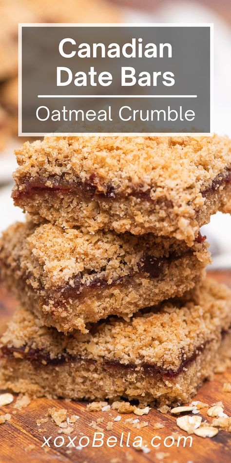 Date Crumble Bars, Breakfast Bars With Dates, Oatmeal Date Breakfast Bars, Oat Date Bars, Date Granola Bars Healthy, Date And Oat Bars, Oatmeal Crumble Topping, Unusual Dessert, Cranberry Bliss Bars