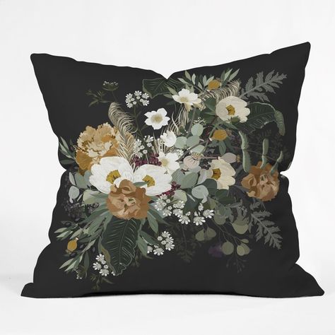 Iveta Abolina Paloma Night Throw Pillow Black Throw Pillows, White Throws, Green Throw Pillows, Butterfly Chair, Boho Living, Floral Pillows, Deny Designs, Shop Target, Furniture Covers