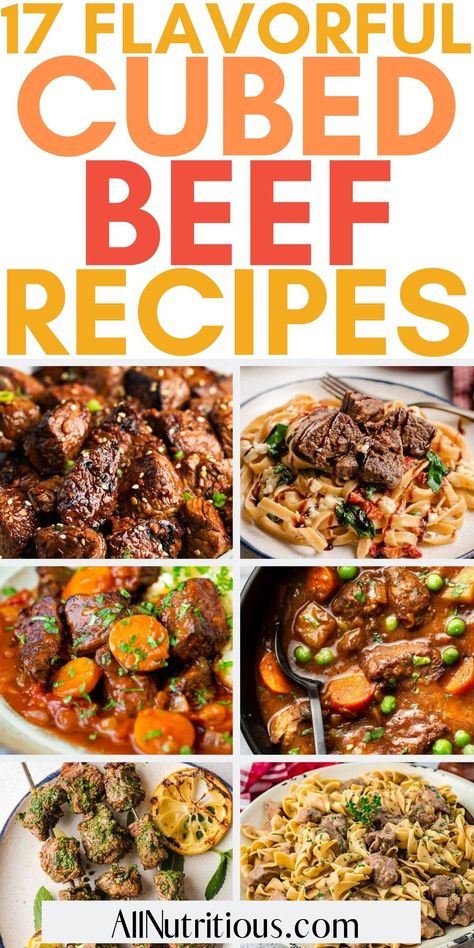 Having more flavorful beef cube recipes can be super easy when you prepare any of these delicious recipes with beef cube. You can easily make any of these easy beef cube dinners that will have you going back for seconds. Dinner Recipes With Beef Chunks, Roast Chunks Recipes, Meals With Cubed Beef, Cube Meat Recipes Beef, Cube Steak Stew Crock Pot, Diced Beef Steak Recipes, Dinners With Cubed Steak, Chunk Meat Recipes, Beef Cube Recipes Dinners