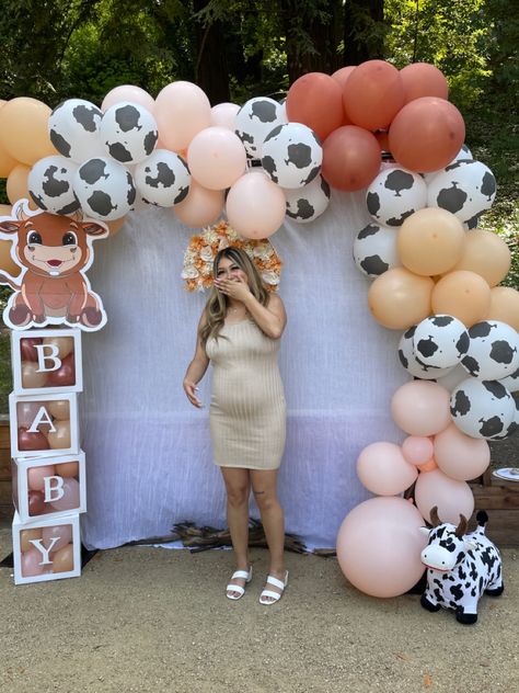 Gender Reveal Ranch Ideas, Vaquera Gender Reveal, Cow Print Gender Reveal Decorations, Gender Reveal Ideas With Cows, Farm Style Gender Reveal, Bill Or Heifer Gender Reveal, Cow Or Bull Gender Reveal, Cowboy Cowgirl Gender Reveal Ideas, Cowboy Gender Reveal Ideas For Party