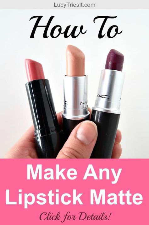 Have you ever wanted to make your lipstick matte?  What if I told you you could convert any creamy lipstick into a matte finish in seconds? I'll show you how! via @lucytriesit #lipstick #mattelips #makeupgoals #beautyblogger #beauty Grey Lipstick, Tips For Makeup, Vaseline Beauty Tips, White Lipstick, Hacks For Women, Lipstick For Fair Skin, Oily Skin Acne, Good Makeup, Tips For Oily Skin