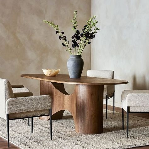 Modern & Contemporary Dining Tables | West Elm Modern Contemporary Dining, Oak Plywood, Oval Dining Table, Contemporary Dining Table, Oval Table Dining, Oval Table, Under The Table, Modern Dining Table, Oak Veneer