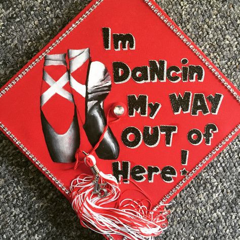 Graduation cap decorations! Dance Graduation Diy Decorations, Graduation Photo Booth, High School Graduation Cap, College Graduation Cap Decoration, Dance Decorations, Graduation Open Houses, Graduation Sash, Grad Cap Designs, Diy Graduation Cap