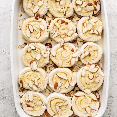 Almond Croissant Cinnamon Rolls - Fit Foodie Finds Croissant Cinnamon Rolls, Croissant Recipes, Almond Frangipane, Fit Foodie Finds, Apple Cinnamon Rolls, Croissant Recipe, Pumpkin Cinnamon Rolls, Almond Croissant, Fit Foodie