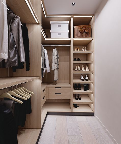 Woredrobe Design, Walking Closet Modernos, Narrow Walk In Closet, Narrow Closet, Bed Interior, Dream Closet Design, Walk In Closet Design, Closet Design Layout, Joinery Details