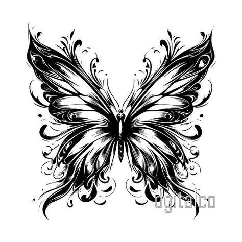 Explore the enchanting world of fantasy art with our meticulously crafted butterfly vector design. This intricate artwork captures the symbolism of transformation, beauty, and freedom. Perfect for various creative projects, from clothing to home decor. Download the file in multiple formats today! Fantasy Butterfly Tattoo, Fantasy Butterfly, Simple Tats, Unique Butterfly Tattoos, Butterfly Vector, Skull Art Tattoo, Trippy Iphone Wallpaper, Armband Tattoos, Intricate Artwork