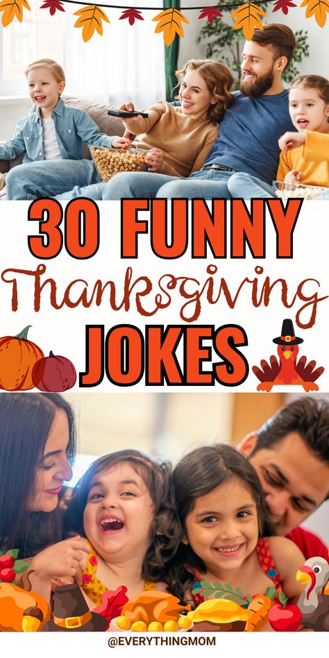 Add extra fun to your Thanksgiving with 30 funny jokes that are perfect for kids and adults! These Thanksgiving jokes will lighten up any holiday gathering, bringing laughter to all ages. With clever punchlines and holiday humor, these jokes are a great addition to your Thanksgiving plans. Discover jokes everyone will love and get ready for a holiday full of smiles! Holiday Humor Thanksgiving, Funny Thanksgiving Pictures Humor, Happy Thanksgiving Humor Hilarious, Thanksgiving Memes Hilarious, Thanksgiving Funny Humor Hilarious, Thanksgiving Jokes Funny, Thanksgiving Dad Jokes, Thanksgiving Jokes For Adults, Turkey Jokes Humor Thanksgiving