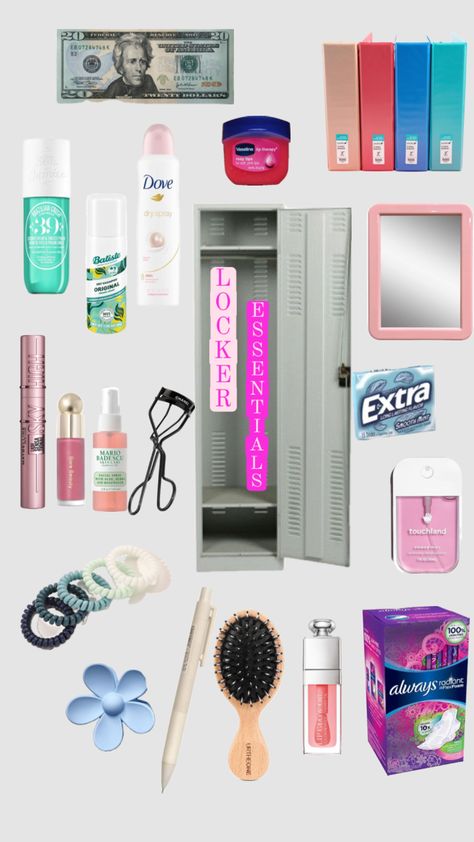 Locker Essential 💕 #locker #school #essentials #fy #viral #schoollocker Small School Locker Organization, Work Locker Ideas Nurse, Simple Locker Ideas, Gym Locker Ideas, High School Locker Ideas, School Locker Decorations Aesthetic, Aesthetic School Locker, School Locker Essentials, Work Locker Ideas