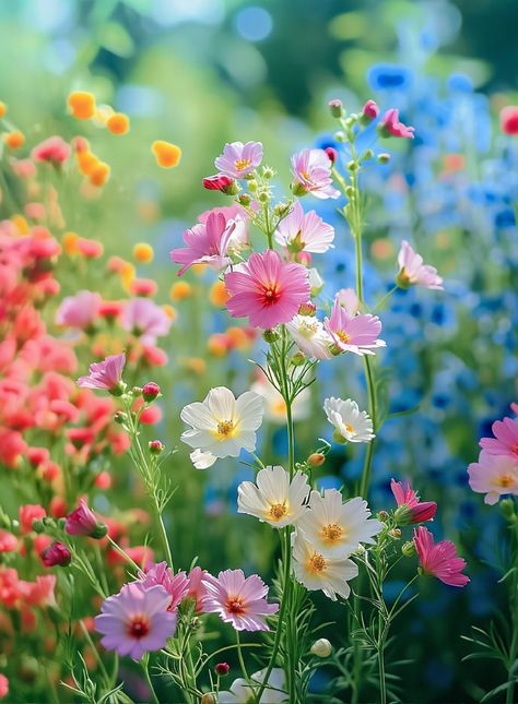 Wild Flower Meadow, Sunflowers And Daisies, Beautiful Angels Pictures, Lovely Flowers Wallpaper, Beautiful Rose Flowers, Beautiful Nature Wallpaper, Planting Herbs, Shade Garden, Flower Pictures