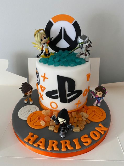 Overwatch Cake Ideas, Overwatch Birthday Cake, Overwatch Cake, Overwatch Birthday, Overwatch Bastion, Cake Inspo, Cakes For Boys, Hand Decorated, Overwatch