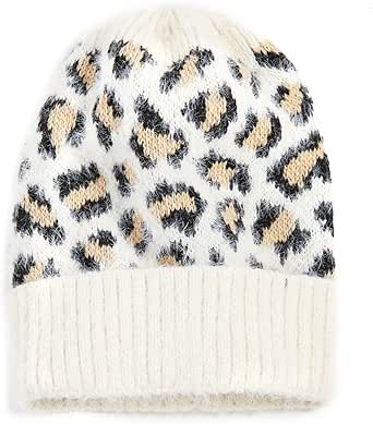 Hat Attack Women's Leopard Beanie Leopard Beanie, White Hat, China Fashion, Beanie Hat, Hat Sizes, Hat Designs, Soft Knits, Beanie Hats, Hats For Women