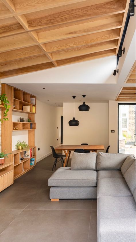 Dobuild | House Renovation Timber Ceiling Kitchen, Bamboo Joinery, Earthy Palette, Timber Ceiling, Ceiling Treatments, Bespoke Interiors, Hill House, Wooden Beams, House On A Hill