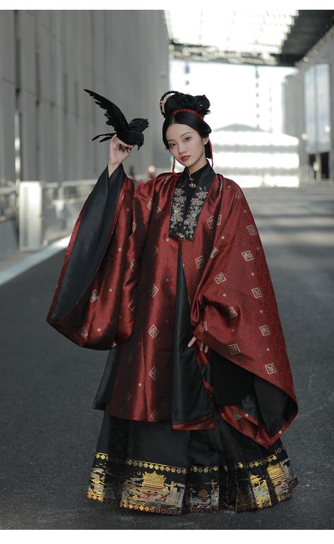 Chinese Traditional Dress Original Ming Dynasty Autumn Hanfu Women Horse-face Skirt Woven Gold Stand Collar Jacket Skirt Costume - Hanfu - AliExpress Hanfu Women Traditional, Chinese Ming Dynasty Clothing, Chinese Dynasty Fashion, Han Dynasty Hanfu, Chinese Traditional Dress Woman, Historical Chinese Clothing, Chinese Clothing Modern, Shadow Walker, Ming Dynasty Clothing