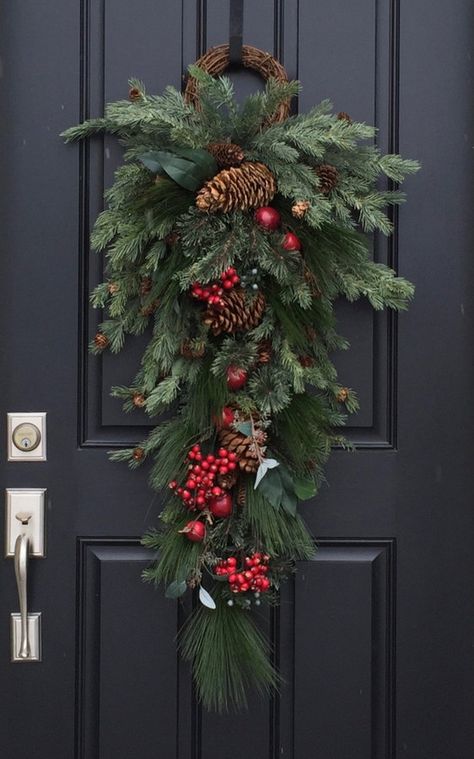 Etsy Door Swag, Christmas Wreaths, Holiday Decor, Wreaths, Swags, Pine Wreaths, Holiday Wreath | Christmas home decor ideas #christmasdecordiy #christmasdecor #christmasdecorations #affiliatelink #christmas Door Swag Christmas, Julkransar Diy, Swag Christmas, Holiday Swag, Door Swag, Christmas Wreaths For Front Door, Xmas Wreaths, Christmas Swags, Christmas Porch