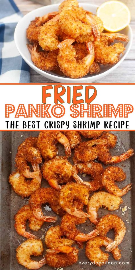 Fried Panko Shrimp is an easy recipe for the crispiest shrimp made with just a few simple ingredients. This is a delicious fried shrimp recipe that tasty to eat with your favorite dipping sauce and sides. This deep fried shrimp with Panko bread crumbs pairs well with pasta or rice. So many possibilities for this easy shrimp recipe. Panko Shrimp Recipes, Breaded Shrimp Recipes, Panko Fried Shrimp, Fried Shrimp Recipes Easy, Panko Shrimp, Fried Shrimp Recipe, Frozen Shrimp Recipes, Deep Fried Shrimp, Fried Shrimp Recipes