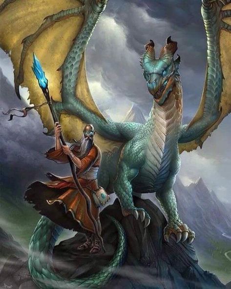 Wizard And Dragon, Fantasy Dragon Art, Dragon Medieval, Dragon Craft, Medieval Tattoo, Cool Dragons, Dragon Rider, Dragon Pictures, Mythological Creatures