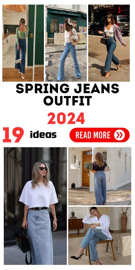 Elevate your spring fashion with our Spring Jeans Outfit Casual Styles Classy 2024 range. Combining the comfort of jeans with a touch of elegance, these outfits are ideal for those who love to blend casual with chic. They are perfect for weekend brunches or casual Fridays at the office. Trouser Jeans Outfit Spring, Spring 2024 Jeans Outfit, Casual Fridays Work Outfits, Jeans To Work Outfit Casual Fridays, Dressy Jeans Outfit Spring, Summer Jeans Outfit Casual Classy 2024, Office Jeans Outfit Casual Fridays, Straight Leg Jeans Outfits Spring, Friday Jeans Outfit Work