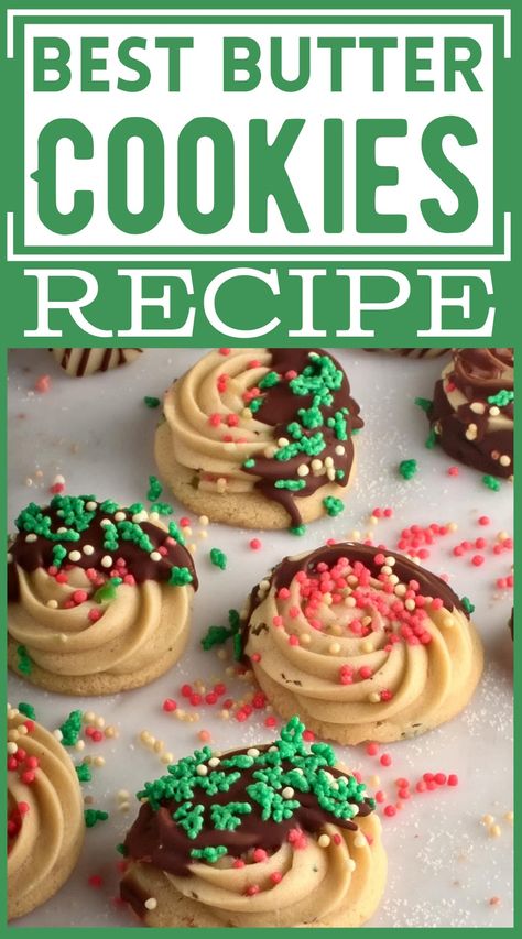 Best Butter Cookies Recipe For Christmas Sweetness Christmas Butter Biscuits, Butter Cookies Recipe Cookie Press, Worlds Best Butter Cookies, Favourite Christmas Cookies, Christmas Cookies Butter, Butter Cookie Press Recipes, Butter Cookies Decoration, Butter Tea Cookies, Christmas Cookies To Mail