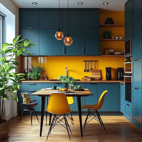 6+ Inviting Teal and Yellow Small Kitchen Furniture Ideas for a Welcoming Atmosphere • 333+ Inspiring Lifestyle Ideas Yellow And Turquoise Kitchen, Teal And Yellow Kitchen, Teal Shelves, Small Kitchen Furniture, Teal Cabinets, Best Bathroom Paint Colors, Inspiring Lifestyle, Woodland Whimsy, Kitchen Furniture Ideas