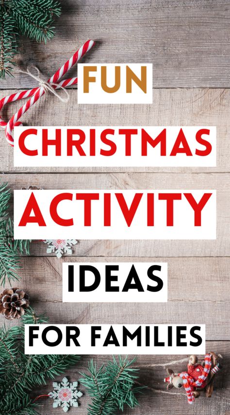 Looking for things to do during the Holidays? Find inspiration with this bucket list of the best Christmas activities to enjoy as a family all through December. Christmas Crafts To Do As A Family, Christmas Play Date Ideas, Things To Do For Christmas Families, December Christmas Activities, Christmas Jumper Day Activities, Xmas Activities For Family, Christmas Gratitude Activity, Things To Do With Kids At Christmas, 7 Days Of Christmas Ideas