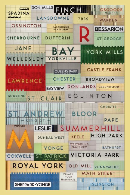 Toronto Transit, Toronto Subway, Subway Poster, Toronto Art, Old Toronto, I Am Canadian, Type Poster, Toronto Travel, Studio Branding