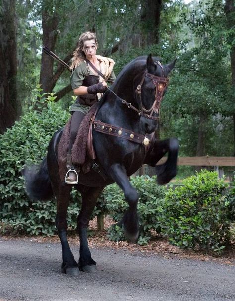 Fantasy Horse Rider, Horse Riding Reference, Person Riding Horse, Woman On Horse, Warrior On Horse, Warrior Horse, Horse Halloween Costumes, Mounted Archery, Medieval Horse