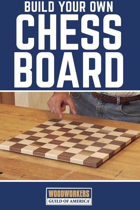 George Vondriska teaches you how to make a chessboard in a few short steps. This video will teach you about material selection, and how to easily get the alternating color pattern that chess and checker boards require. Making A Chess Board, Diy Checker Board, Homemade Chess Board, Wooden Checker Board, Diy Chess Board, Chess Diy, Chess Board Design, Chess Ideas, Chess Tactics