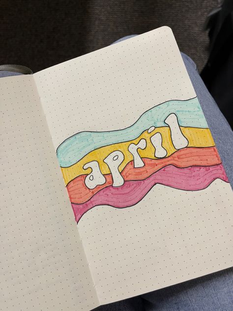 April Journal Page, Simple Bullet Journal Themes, Intro Journal Page, Scrapbook Intro Page Ideas, Intro Page Design, April Journal Cover, Bullet Journal Intro Page, April Journal Ideas, Journal Intro Page