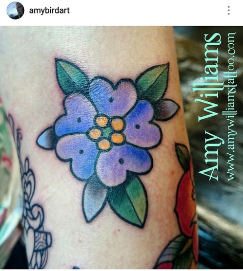 Heart flower tattoo by Amy Williams. Traditional, neotraditional, purple, lilac, girly, colourful, geometric, tudor rose, rosa canina Nature Doodles, Heart Flower Tattoo, Pansy Tattoo, Purple Flower Tattoos, Lilac Tattoo, Butterfly With Flowers, Butterfly With Flowers Tattoo, Violet Tattoo, Purple Tattoos