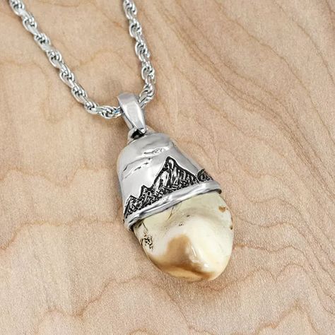 Elk Ivory Jewelry, Ivory Jewelry, Tooth Jewelry, Elk Ivory, Teeth Jewelry, Tooth Necklace, Metal Clay Jewelry, Western Jewelry, Metal Clay