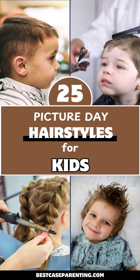 Make picture day memorable with these cute and stylish hairstyles for kids. From classic braids to playful ponytails and trendy looks, these ideas will help your child shine in front of the camera. Picture Day Kindergarten Hair, Kids Picture Day Hairstyles With Bangs, Rock Star Hair For Kids, Kindergarten School Pictures Hair, Easy Valentine’s Day Hair For Kids, Kids Hair Color, Wedding Hairstyles For Women, Picture Day Hair, Braids Pictures