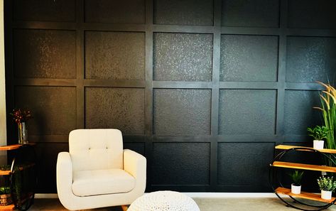 See how I made this MDF/Grid Wall on my blog Grid Accent Wall, Ascent Wall, Unique Accent Wall, Grid Wall, Cool Background, Texture Paint, Back Drop, There's No Place Like Home, Cool Backgrounds