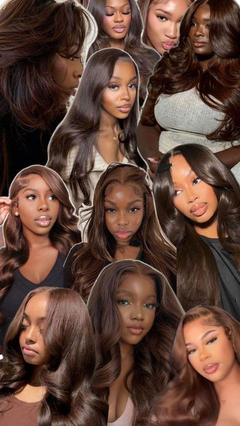 Chestnut brown hair Black Women Brown Hair, Women Brown Hair, Girl Brown Hair, Chestnut Brown Hair, Future Hairstyles, Chestnut Hair, Girl Hair Colors, Hair 4c, Hair Color Chocolate