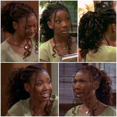 Moesha Hairstyle Moesha Curly Braids, Moesha Hairstyles 90s, Moesha Box Braids, Brandy Norwood Moesha, Disco Hair Black Women, Brandy Moesha Braids, Moesha Hairstyles Braids, Brandy Braids Hairstyles, 2000s Box Braids Hairstyles