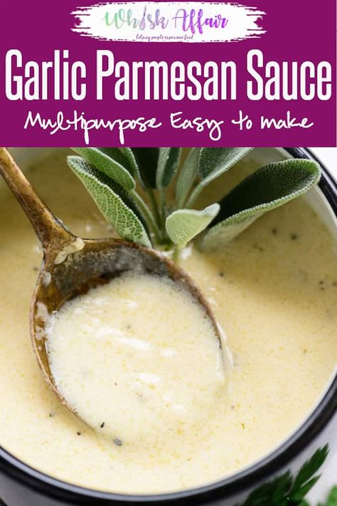 Garlic Parmesan Sauce is a creamy, dense sauce made from garlic and cheese. It is a versatile sauce and can be used to make pizza, pasta, spaghetti, baked vegetables, chicken wings and even rice. So, bookmark my easy recipe to make it at home and cook something special this weekend? Here is how to make Garlic Parmesan Sauce. #Sauce #Whitesauce Spaghetti Baked, Parmesan Sauce Recipe, Creamy Garlic Parmesan Sauce, Parmesan Cheese Sauce, Garlic Parmesan Sauce, Creamy Garlic Sauce, Pasta Spaghetti, Alfredo Sauce Recipe, Marinade Sauce