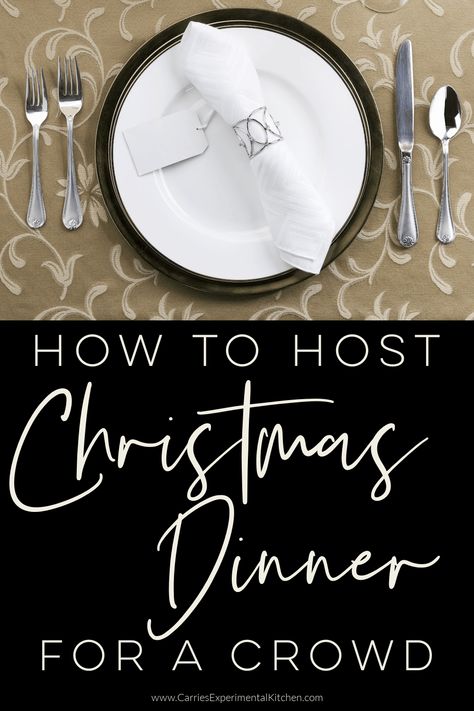 Making Christmas dinner for a crowd can be just as daunting as hosting Thanksgiving, but it doesn't have to be if you plan ahead.  #dinner #christmas Dinner For Crowd, Christmas Dinner For A Crowd, Host Christmas Dinner, Holiday Dinner Party Menu, Christmas Dinner Buffet, Hosting Christmas Eve, Dinner For A Crowd, Host Christmas, Hosting Christmas Party