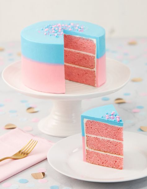 Gender Reveal Cake Inside, Gender Reveal Cake Recipe, Ombré Cake, Cake Inside, Nerdy Nummies, Rosanna Pansino, Cake Recipes At Home, Blondies Recipe, Ombre Cake