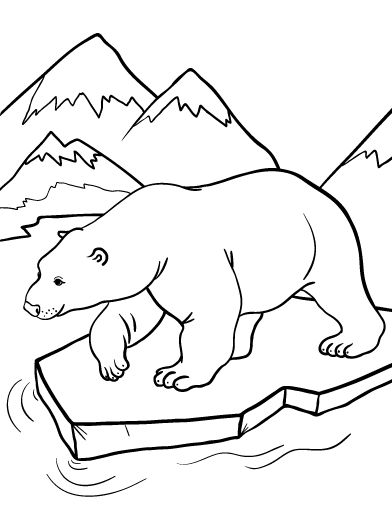 Polar Bear Coloring Sheet, Polar Bear Coloring Pages, Polar Bear Outline, Polar Bear Coloring Page, Polar Bear Color, Flamingo Coloring Page, Yoga Kids, Free Nature, Polar Animals