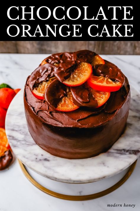 Christmas Pies, Chocolate Orange Cake, Favorite Christmas Desserts, Cakes Christmas, Christmas Dessert Recipes, Best Christmas Desserts, Orange Chocolate Cake, Orange Frosting, Sweet Recipes Desserts