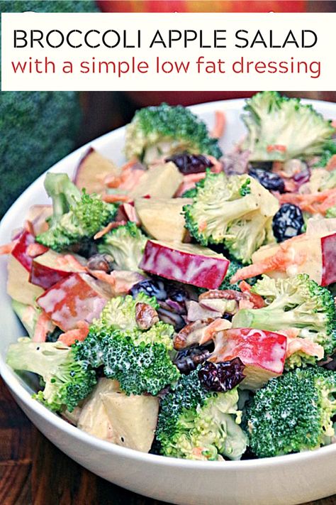 Broccoli Apple Salad Recipe, Broccoli Apple Salad, Low Fat Salads, Apple Salad Recipe, Easy Broccoli Salad, Healthy Broccoli Salad, Perfect Health Diet, Healthy Broccoli, Apple Salad Recipes