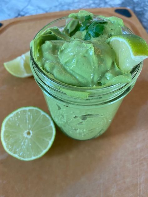 This Cilantro Lime Crema adds a creamy, but dairy free, note to tacos, soups, seafood, poultry and steak. Just add to a blender and mix! Cilantro Lime Crema Recipe, Cilantro Lime Crema, Crema Recipe, Peruvian Chicken, Crudite Platter, Lime Crema, Wine Food Pairing, Veggie Tray, Chicken Skewers