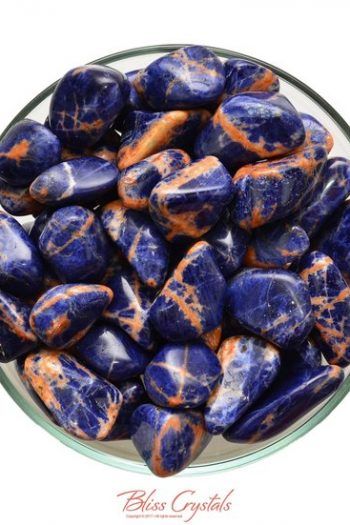 SUNSET SODALITE Tumbled Stone Orange Feldspar Blue Sodalite Healing Crystal and Stone for Meditation Work Groups Intuition #SD11 | Natural genuine stones & crystals in various shapes & sizes. Buy raw cut, tumbled, or polished gemstones for making jewelry or crystal healing energy vibration raising reiki stones. #crystals #gemstones #crystalhealing #crystalsandgemstones #energyhealing #affiliate #ad Sunset Sodalite, Sodalite Meaning, Sodalite Crystal, Reiki Stones, Blue Sodalite, Stone Pictures, Crystal Magic, Crystal Meanings, Gem Stones