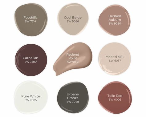 Redend Point Coordinating Colors, Sw Redend Point, Sherwin Williams 2023, Redend Point, Paint 2024, Paint Color Inspiration, 2023 Color, House Color Palettes, Paint Color Schemes