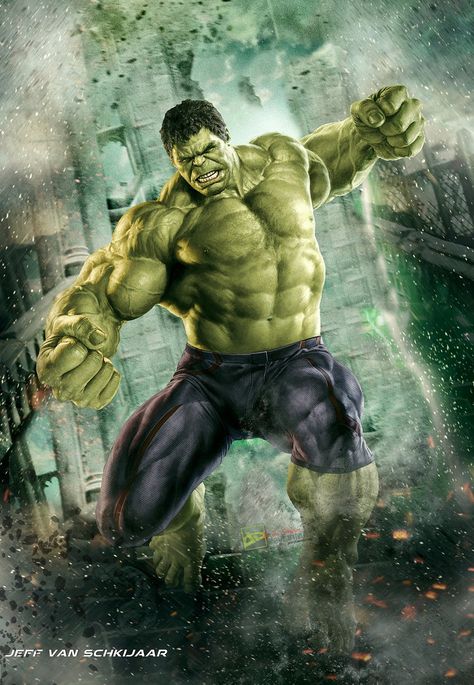 #Hulk #Fan #Art. (Hulk Avengers Age Of Ultron Poster) By: Jeffery10. Hulk Tattoo, Kapten Marvel, Hulk Artwork, Hulk Movie, Avengers Movie, Avengers Pictures, Marvel Fanart, Hulk Art, Hulk Comic